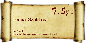 Torma Szabina névjegykártya